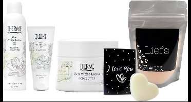 Therme Cadeauset Zen White Lotus Douche & Body Valentijn - Therme Shower Foam Zen White Lotus - Therme Body Butter Zen White Lotus