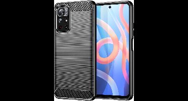 Carbon - Case - flexibele hoes voor Xiaomi Redmi Note - 11 - zwart