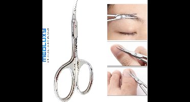MEDLUXY® Pro - Nagelriemschaar (huid- en vellenschaartj) - Gebogen - Spits / Scherp punt - 9 cm - Comfort greep [Nagelriemknipper, Cuticle Cutter (voor verwijderen van nagelriem)]