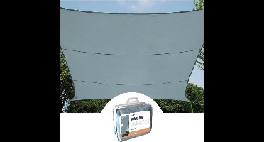 Perel Schaduwdoek, waterafstotend, 2 x 3 m, 160 g/m², polyester, rechthoek, lichtgrijs