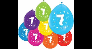 24 Ballonnen 12″ 2 Zijdig bedrukt 7 jaar - Versiering Slinger Feestdecoratie Decoratie Verjaardag Jubileum Ballon Feest