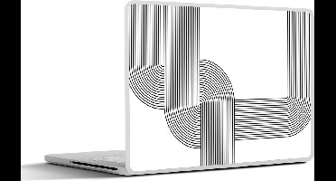Laptop sticker - 10.1 inch - Zwart - Wit - Lijn - 25x18cm - Laptopstickers - Laptop skin - Cover