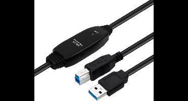 Microconnect USB3.0AB10B USB-kabel USB 3.2 Gen 1 (3.1 Gen 1) 10 m USB A USB B Zwart