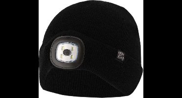 Heatkeeper - Thermomuts + LED lichtje kinderen - Zwart - 5/8 Jaar