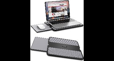 Laptoponderlegger met Inklapbare Muismat-Dienblad en Hittebescherming - Draagbaar en Stabiel Werkblad voor Tablet, Notebook, Bed en Bank
