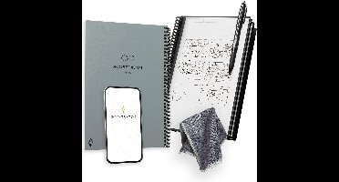 Herbruikbaar notitieboek A5 grijs digitaal notitieblok met puntraster - duurzaam spiraalblok - inclusief Pilot Frixion pen