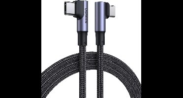 UGREEN USB C oplaadkabel 100W dubbele haakse stekker PD 3.0 PPS USB-C kabel 90 graden 5A/20V compatibel met iPhone 15 Pro Max, M2 MacBook Pro/Air iPad Pro 2021 iPad Air 5 Galaxy S24 A54 enz. (2m)