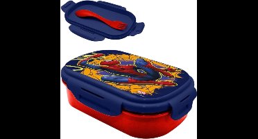 Marvel Spider-man Lunchtrommel met bestek - Broodtrommel spiderman - School