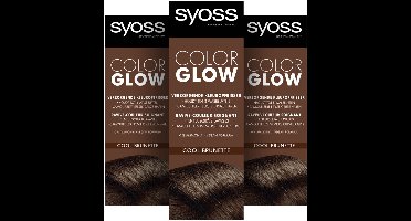 Syoss - Color Glow - Kleuropfrisser - Cool Brunette - Semi-Permanente Haarverf - Haarkleuring - Voordeelverpakking - 3x 100ml