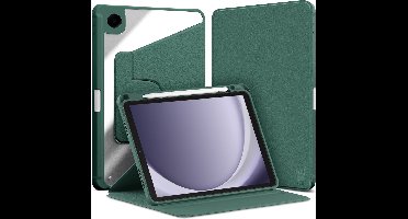 Hoes geschikt voor Samsung Galaxy Tab A9 / Tab A11 - Book Case Premium Sleep Cover Kunstleer 360 Graden Draaibaar met Auto/Wake Functie en Pencilhouder - Groen