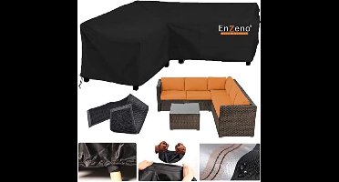 Tuinmeubelhoes, L-vorm, beschermhoes voor tuinmeubelen, waterdicht, winddicht, afdekzeil voor outdoor hoekbank, hoekloungegroep, loungemeubel, rechthoekige afdekhoes, 255 x 255 x 87 cm