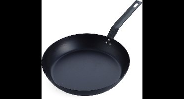 BK Solid Steel BBQ koekenpan 30cm - plaatstaal - carbon staal - Gietijzer handgreep - ovengeschikt tot 230°C - barbecue - handwas - BBQ set