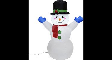 Gerimport Grote opblaasbare sneeuwpop - 123 cm - met led verlichting - kerstdecoratie