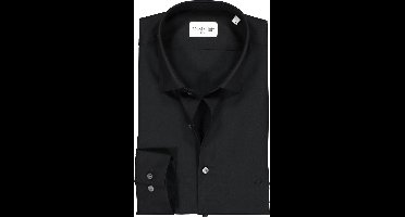 Calvin Klein slim fit overhemd - 2-ply stretch - black - Strijkvriendelijk - Boordmaat: 44
