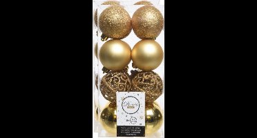 Decoris Kerstballen - 32x st - goud - D6 cm - kunststof - kerstversiering - kerstboomversiering