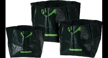 Progarden Tuinafvalzakken set van 3 - groen - 70/105/175 liter - bladeren opruimen