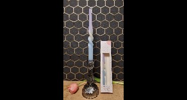 Twisted Diner Kaarsen - Blauw - Paars - 2 Stuks - Gedraaid - Dip Dye - Twisted Taper - Faded - Blue - Purple
