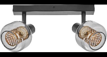 LEDVANCE Decor Spot Firefly lamp zwart in industriële stijl, 2 x 2,8 W, 500 lm, 2700 K, behuizing van metaal en glas, E14-fitting, eenvoudige montage, dimbare OSRAM-lamp inbegrepen.