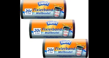 Swirl Afvalzakken Fixeerband 20ltr Multipack 3 rollen van 15 stuks