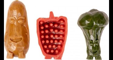 Duvo+ Garden bites veggie friends large zakje Gemengde kleuren 11cm - pouch - 270g