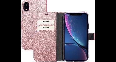 Mobiparts hoesje geschikt voor Apple iPhone XR - Saffiano Wallet/Portemonnee hoesje - Magneet Sluiting - 3 Opbergvakken - Roze