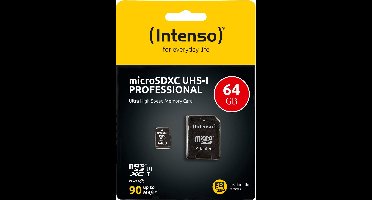 SD Micro SD Card 64GB Intenso SD-HC UHS-I Professional