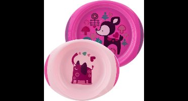 Chicco Bordenset Meisjes 24 Cm Polypropyleen Roze/paars 2-delig