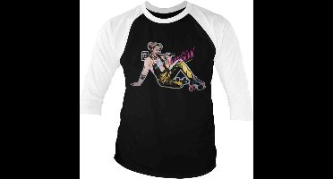DC Comics Harley Quinn Raglan top -XL- Birds Of Prey - Roller Skates Zwart/Wit