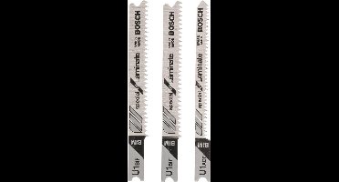 Bosch - 3-delige decoupeerzaagbladenset U-schacht (2; U 1 BIF); (1; U 1 AOF)