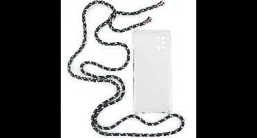 Shop4 - Geschikt voor Samsung Galaxy A31 Hoesje - Zachte Back Case met Koord Camouflage Groen