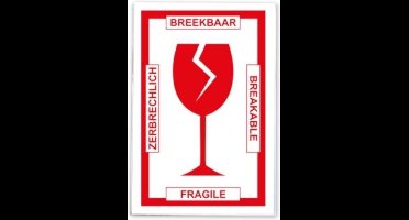 Soho Etiket Breekbaar 11,5 X 7,5 Mm Papier Wit/rood 2 Vellen