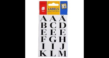 Verhaak Soho Label Etiketten A-z 16 Mm Papier Zwart 2 Vellen á 18 Stuks