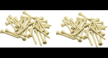Houten golftees naturel 54mm - 2 1/8 inch (100 stuks)