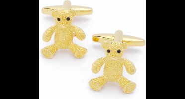 Manchetknopen - Beer Teddybeer Knuffelbeer Knuffel Goud