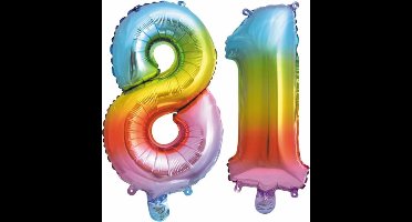 Folieballon nr. 81 Regenboog 41cm