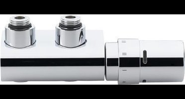 Danfoss VHX D Design onderblokset 2 punts met regelelement RA X HOH 50mm 1/2 bu bi haaks chro