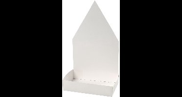 Creotime Tuinkersbakje Huis Junior 20 Cm Karton Wit 6 Sets