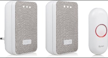 Byron DBY-22324 - Deurbel Draadloze set - 150m Bereik - IP44 waterdicht - Wit