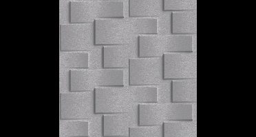 Exposure 3D steen d.grijs effen (vliesbehang, grijs)