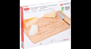 Alpina Kaasplank Met Mes 28 X 23 Cm Hout