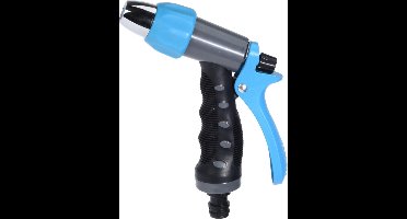 Pro Garden Tuinslang water geven sproeikop - zwart/blauw - regelbaar - kunststof