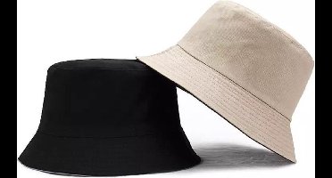 New Age Devi - Reversible bucket hat - Maat S/M - Zwart & Beige