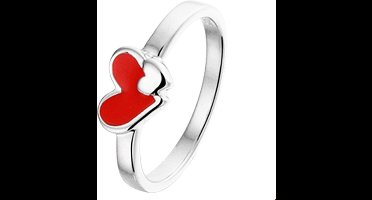 The Kids Jewelry Collection Ring Hartjes - Zilver
