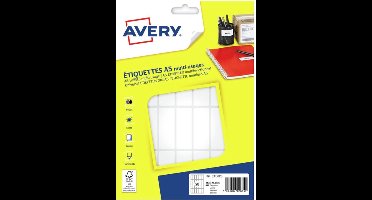 Etiket Avery 48 - 5x18 - 5mm 28 per vel - 16 vel - planche A5