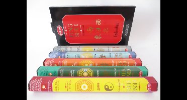 HEM - Giftpack Feng Shui - 5 doosjes wierook stokjes (100 stokjes totaal) - incl. Handleiding