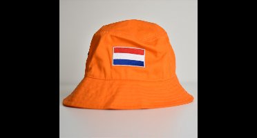 TechPunt Bucket Hat Oranje met Vlag - EK2024 - 54cm Maat S