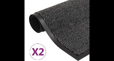 Prolenta Premium - Droogloopmatten 2 st rechthoekig getuft 90x150 cm antraciet