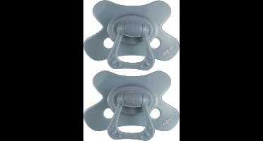 Difrax Natural Fopspeen - 6 tot 12 Maanden - Grijs - 2 Stuks