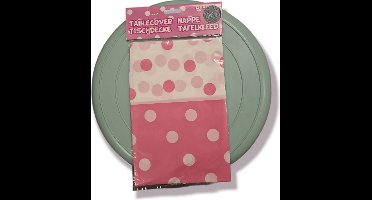 Tafelkleed roze stippen, 130 X 180 CM kindercrea