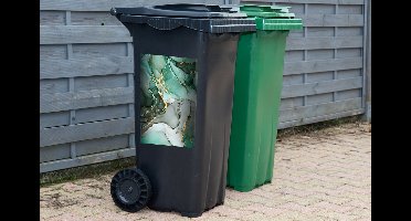 Container sticker Goud - Marmer - Groen - Luxe - Marmerlook - Grijs - 40x60 cm - Kliko sticker